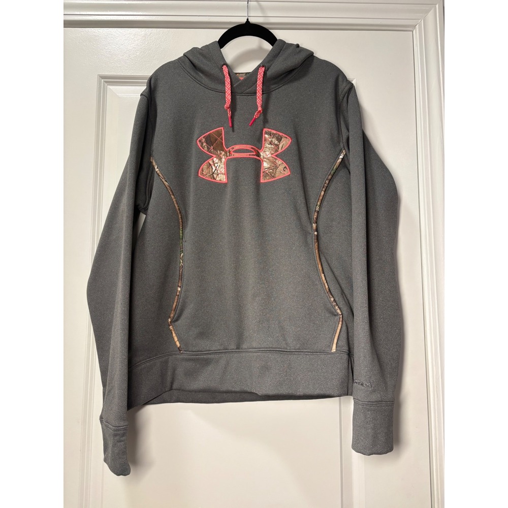 Under Armour Women's Storm Hoodie-XL Gray Camo‎ Logo Pullover